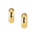 14k Yellow Gold Wide Medium Hoop Earrings with Snap Lock