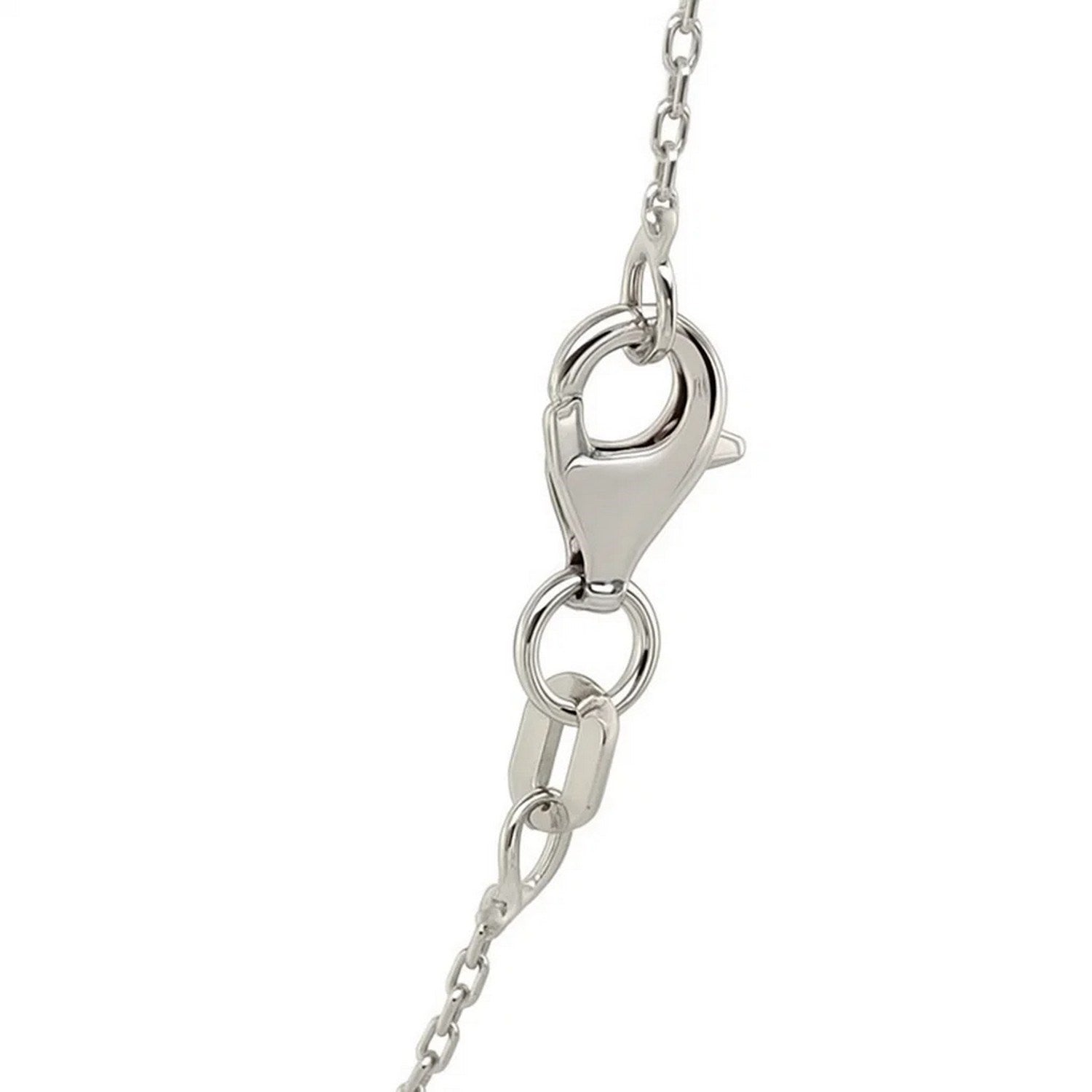 14k White Diamond Cut Cable Link Chain (0.87 mm)