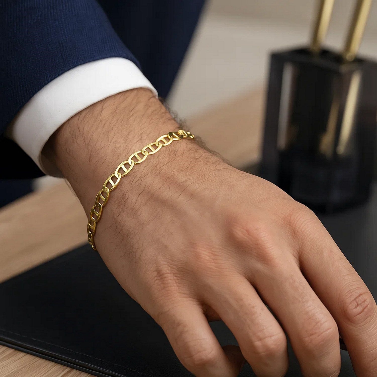 14k Yellow Gold Mariner Link Bracelet (4.50 mm)