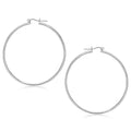 14k White Gold Polished Hoop Earrings (2x60mm)