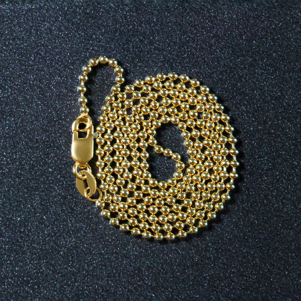 18k Yellow Gold Bead Chain 1.5mm (1.50 mm)