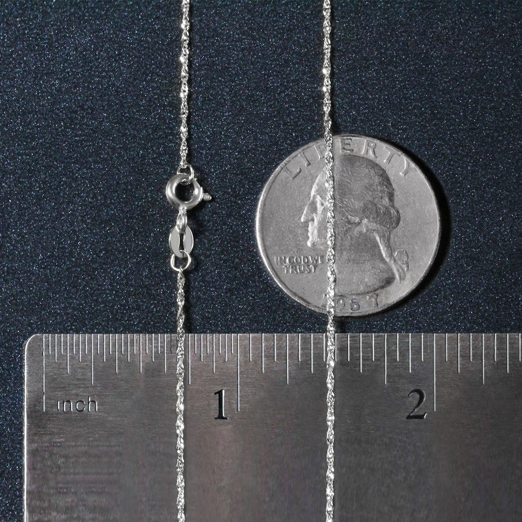 14k White Gold Singapore Chain (1.10 mm)