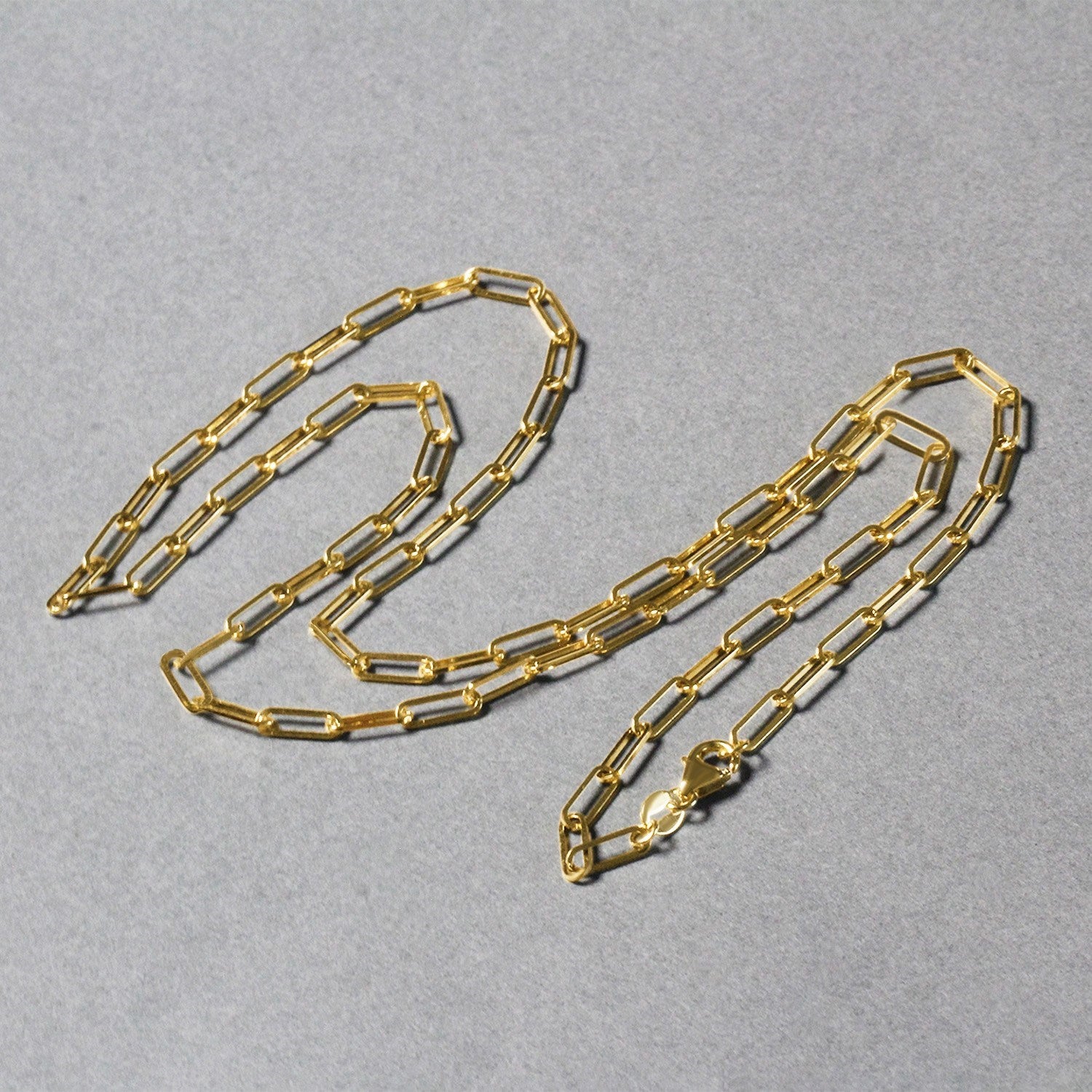 Sterling Silver Gold Plated Paperclip Chain (2.50 mm)