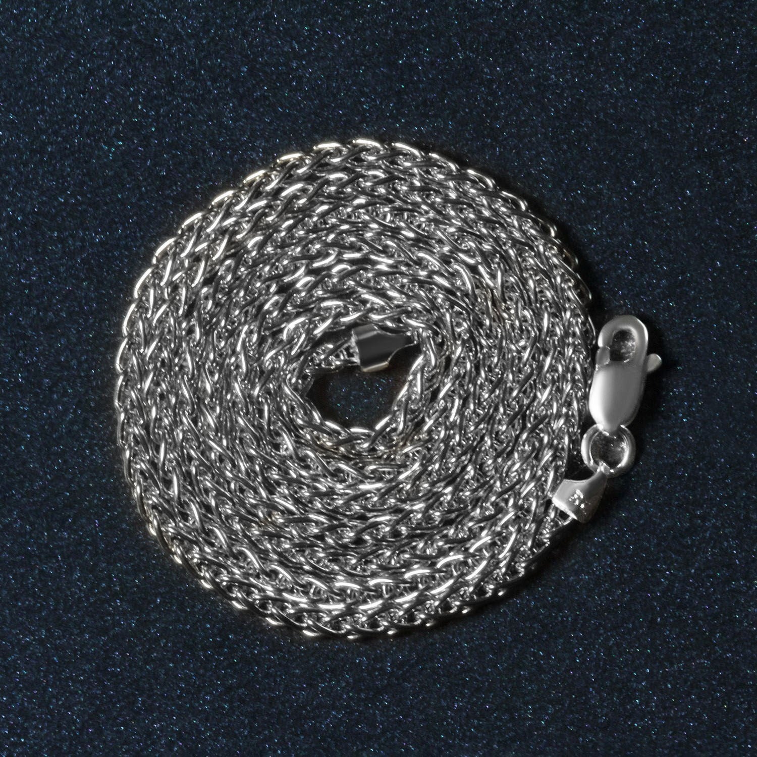 14k White Gold Round Wheat Chain (2.1 mm)