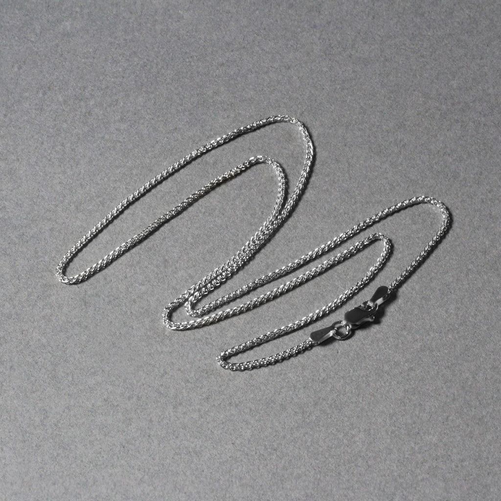 18k White Gold Round Wheat Chain (1.40 mm)