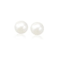 14k Yellow Gold Freshwater Cultured White Pearl Stud Earrings (8mm)