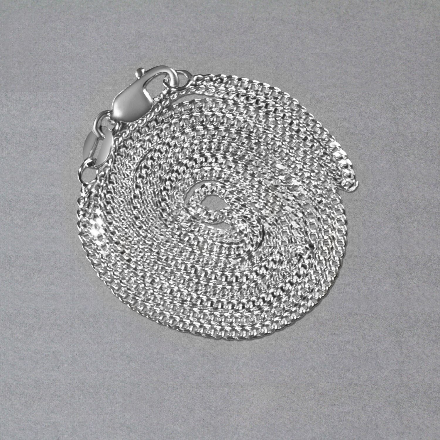 14k White Gold Gourmette Chain (1.40 mm)