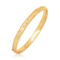 14k Yellow Gold Diamond Carved Bangle (6.00 mm)
