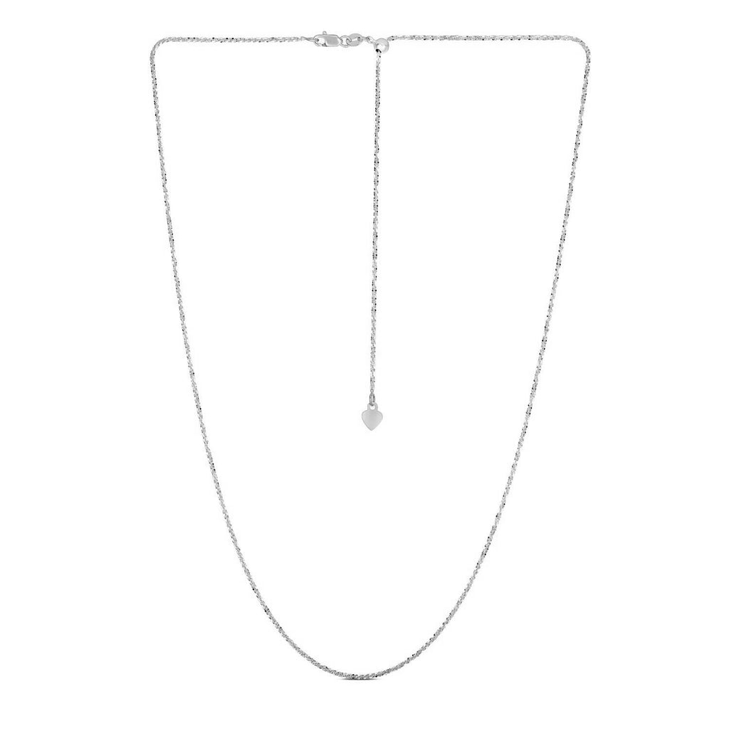 14k White Gold Adjustable Sparkle Chain (1.20 mm)