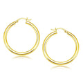 14k Yellow Gold Polished Hoop Earrings (4x40mm)