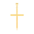 14k Yellow Gold Polished Flat Cross Pendant