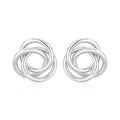 Polished Open Love Knot Earrings in Sterling Silver