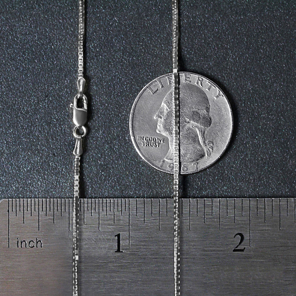 Sterling Silver Rhodium Plated Box Chain (1.10 mm)