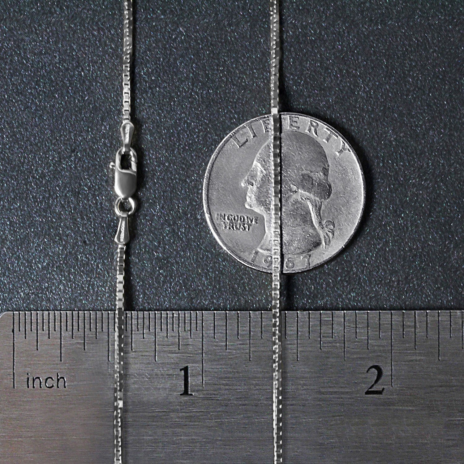 Sterling Silver Rhodium Plated Box Chain (1.10 mm)