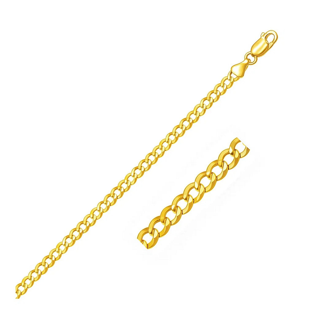 14k Yellow Gold Solid Curb Bracelet (4.70 mm)