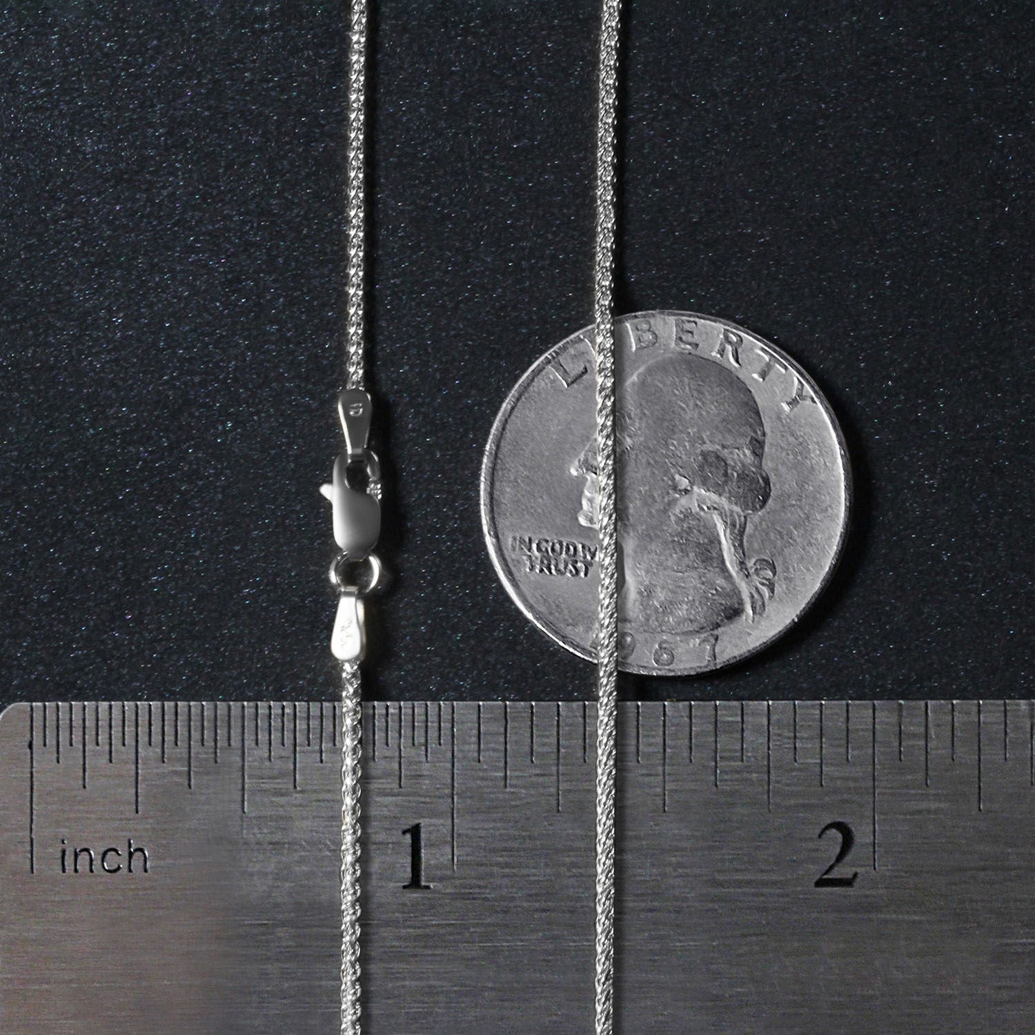 14k White Gold Round Wheat Chain (1.2 mm)