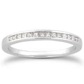 14k White Gold Channel Set Princess Diamond Wedding Ring Band