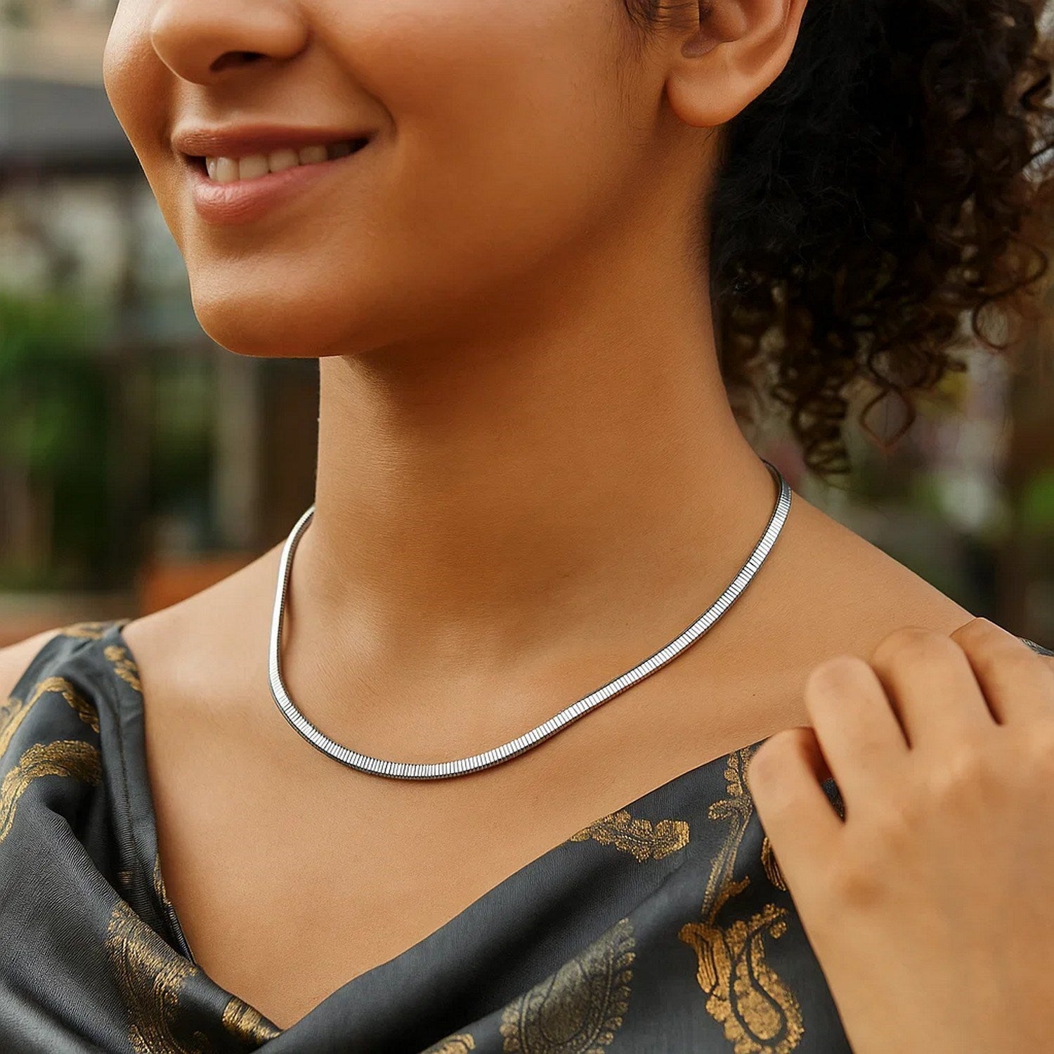 Sterling Silver Cubogas Chain Necklace