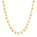 Choker Necklace with Polished Discs in 14k Yellow Gold
