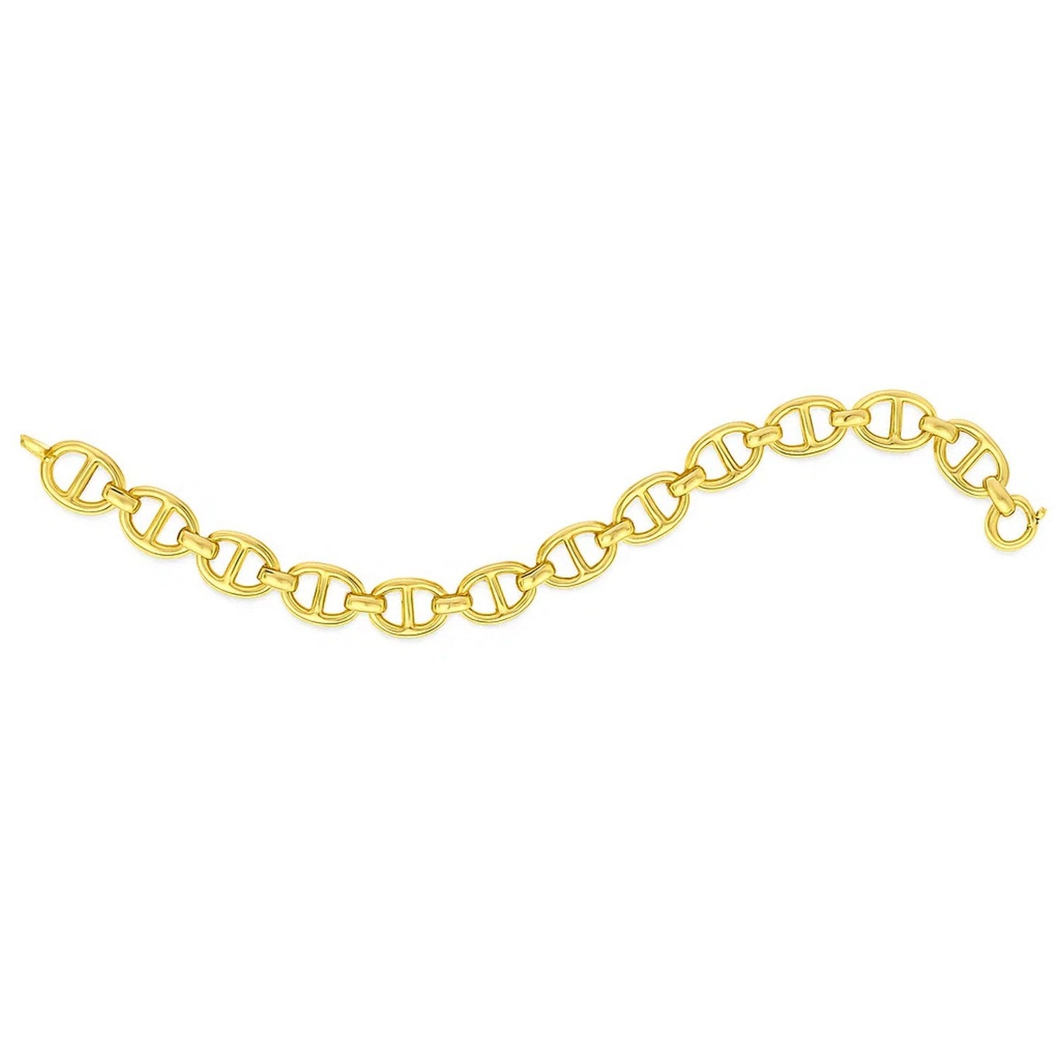 14k Yellow Gold High Polish Mariner Link Bracelet  (8.80 mm)