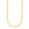 14k Two-Tone Gold Multi-Textured Oval Link Fancy Necklace