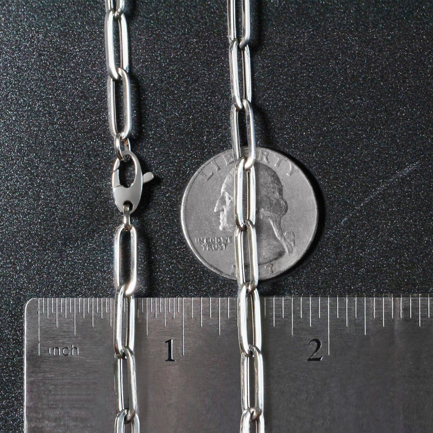 14k White Gold Bold Paperclip Chain (4.2 mm)