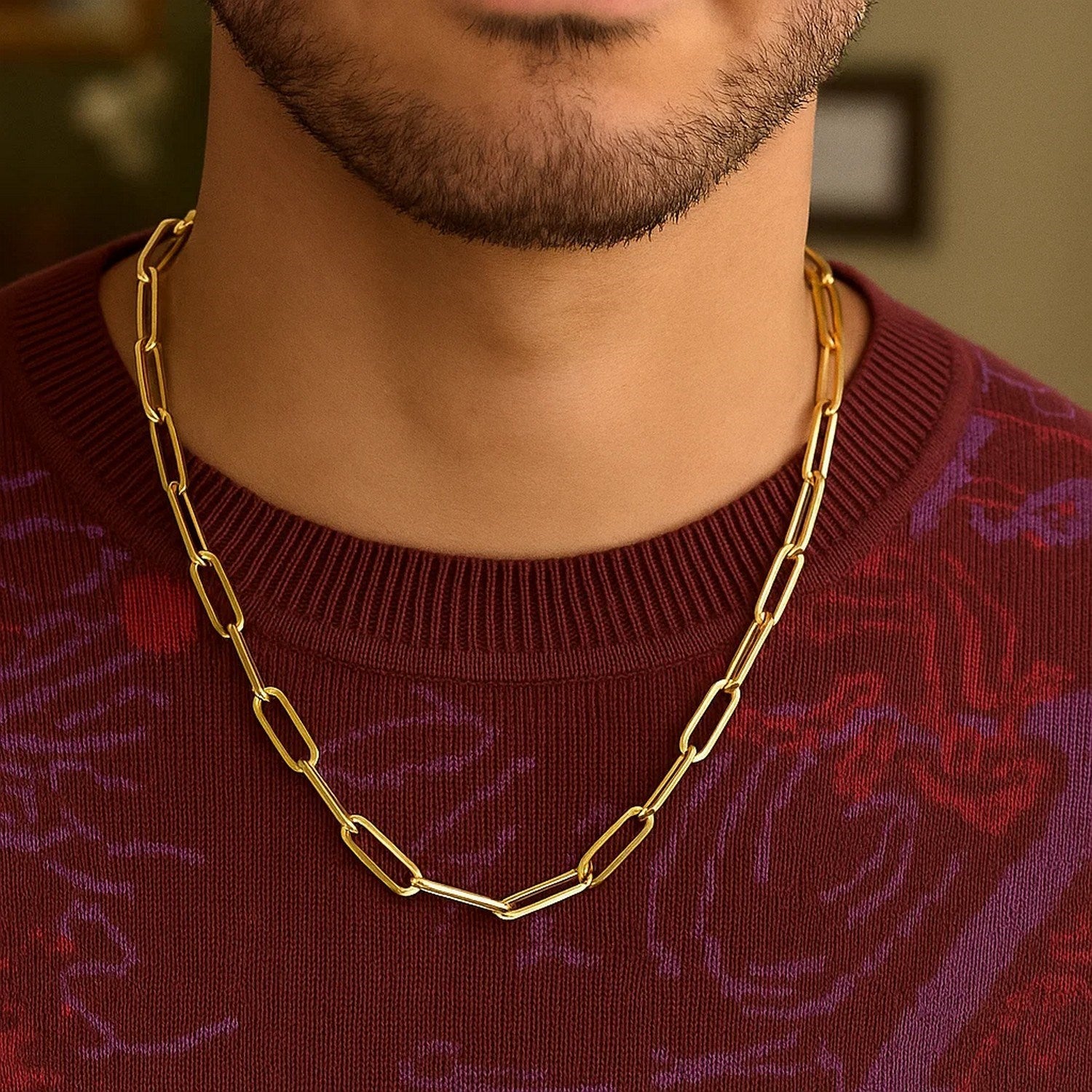 14K Yellow Gold Bold Paperclip Chain (4.20 mm)