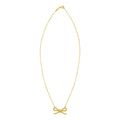 14K Yellow Gold Polished Twisted Rope Bow Necklace