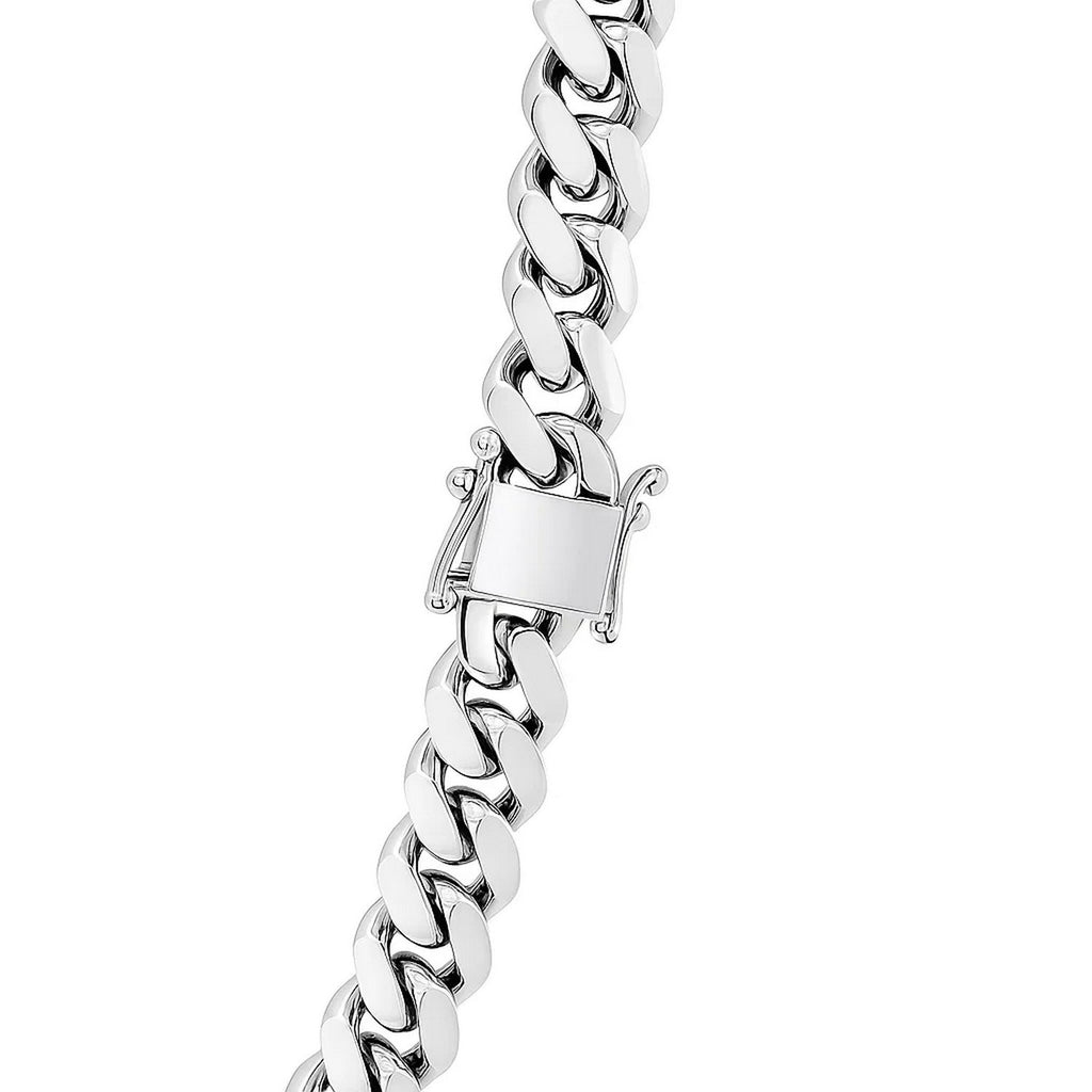Sterling Silver Rhodium Plated Miami Cuban Chain (9.80 mm)