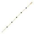 14K Yellow Gold Blue Sapphire Station Bracelet