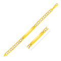 14k Two Tone Gold Mens Wide Curb Chain ID Bracelet with White Pave (10.00 mm)