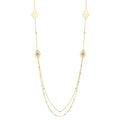 Long Hamsa Necklace in 14K Yellow Gold