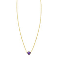 14K Yellow Gold Amethyst Heart Necklace (1.50 mm)