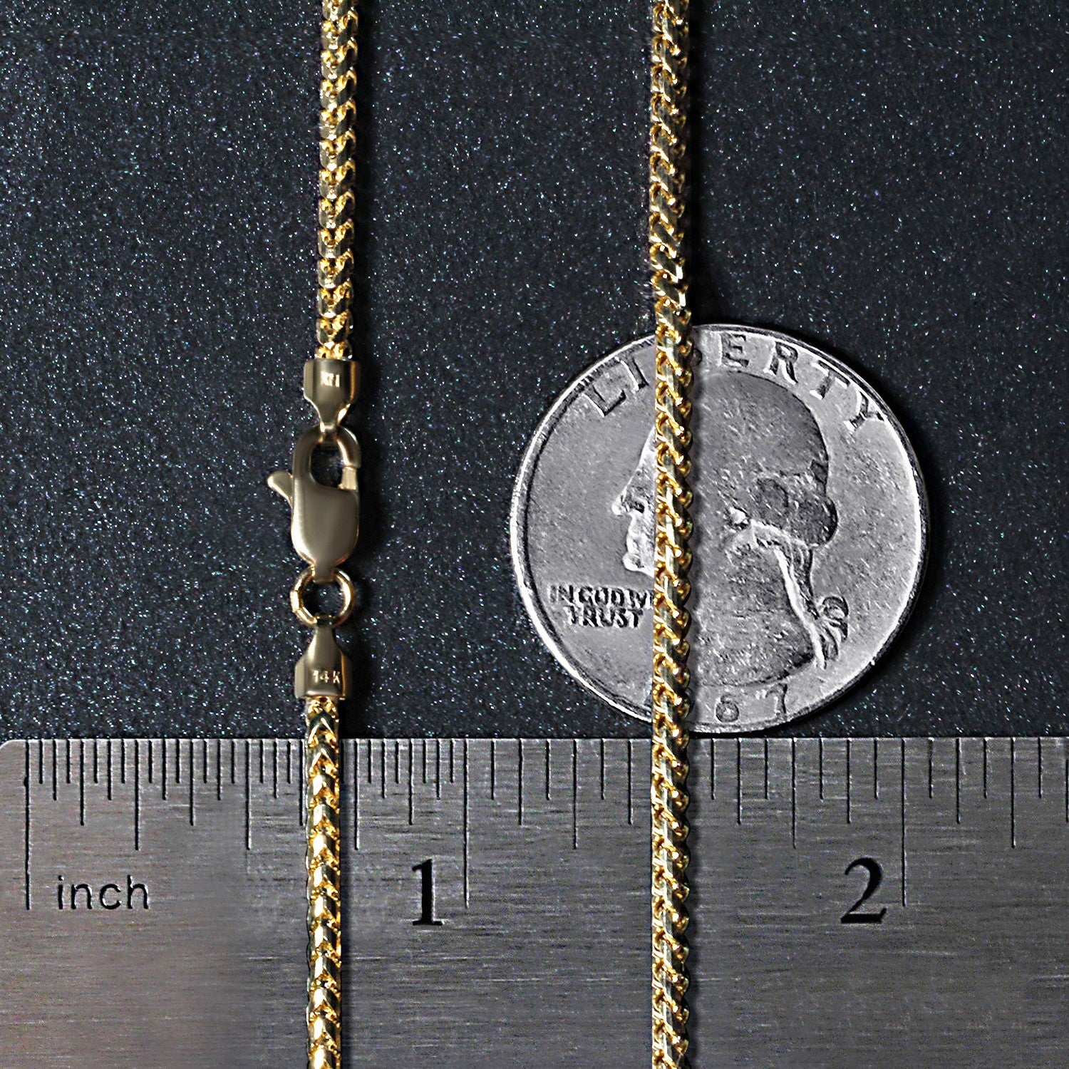 14k Yellow Solid Gold Diamond Cut Round Franco Chain (2.20 mm)