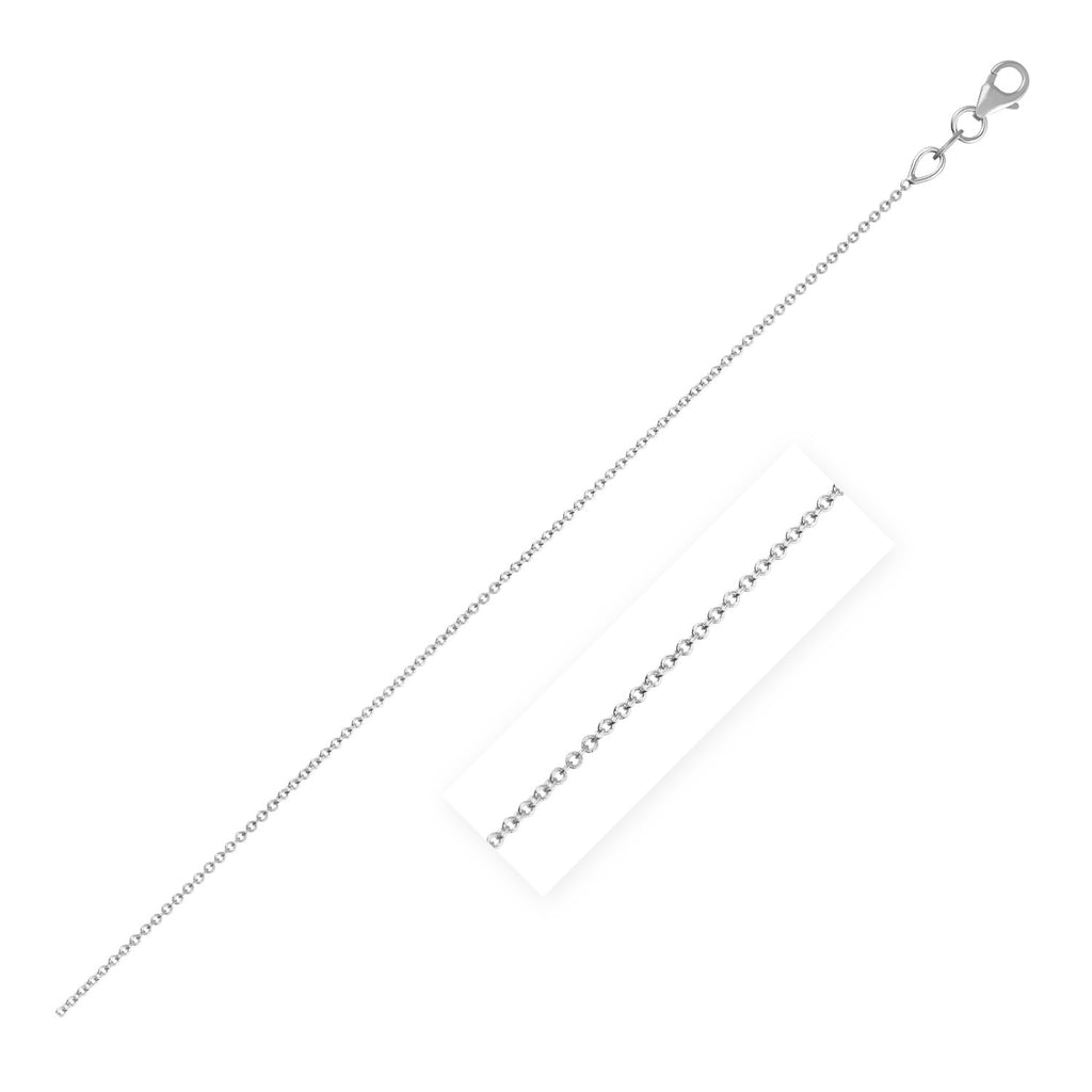 Double Extendable Cable Chain in 14k White Gold (1.00 mm)