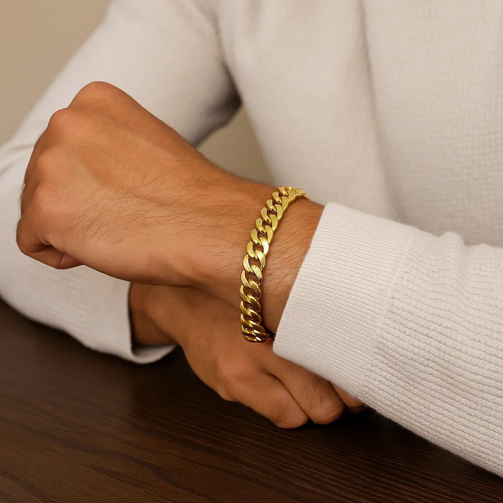 14k Yellow Gold Classic Miami Cuban Bracelet (10.10 mm)