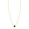 14K Yellow Gold Garnet Heart Necklace (1.50 mm)
