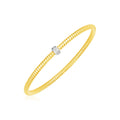 14k Yellow Gold Stretch Bangle with Diamonds (3.00 mm)