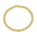 14K Yellow Gold Petite Faceted Cuban Link Chain Bracelet (4.50 mm)