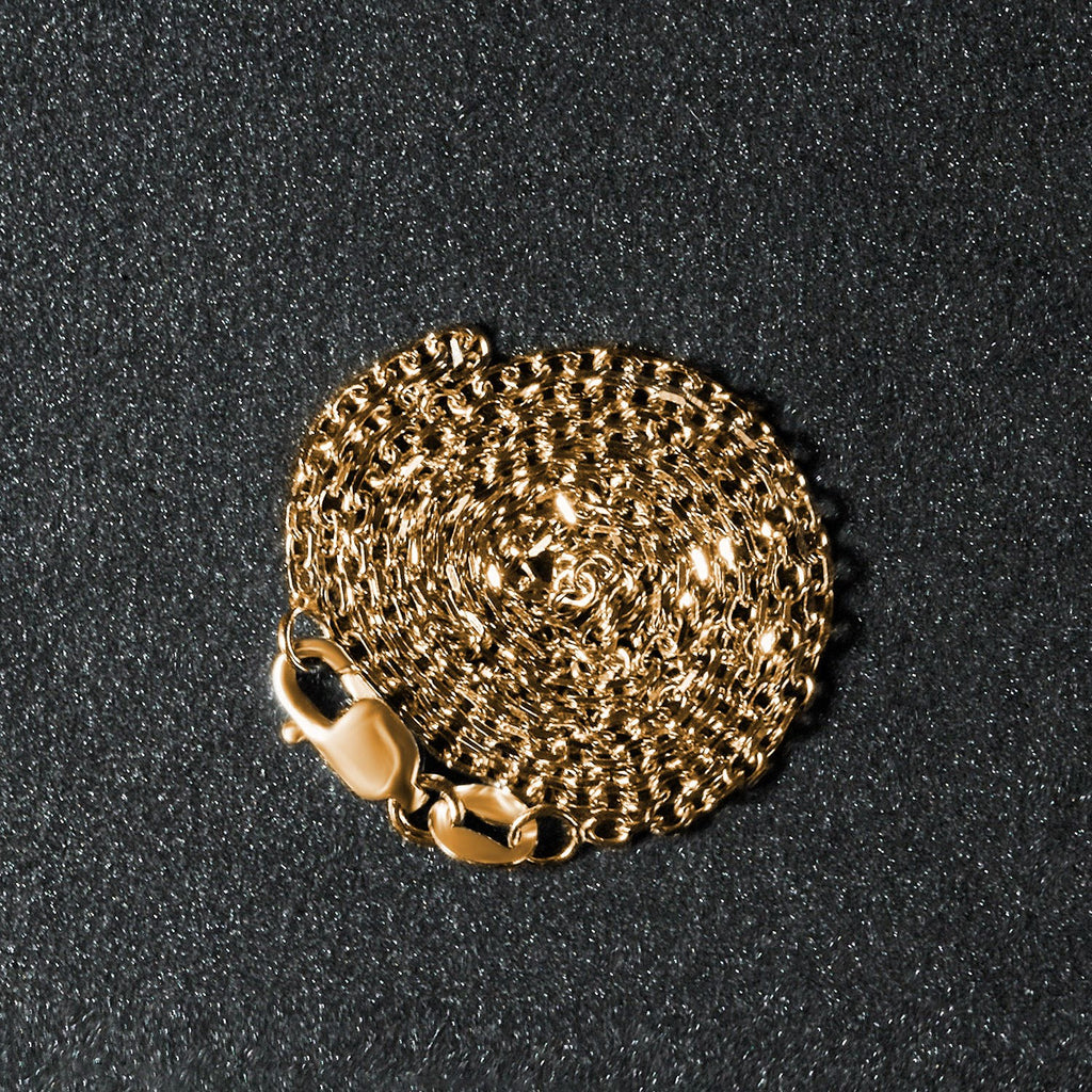 18k Yellow Gold Diamond Cut Cable Link Chain (1.50 mm)