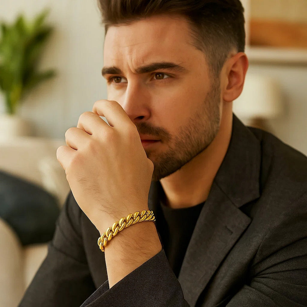 14k Yellow Gold Semi Solid Miami Cuban Bracelet (10.70 mm)