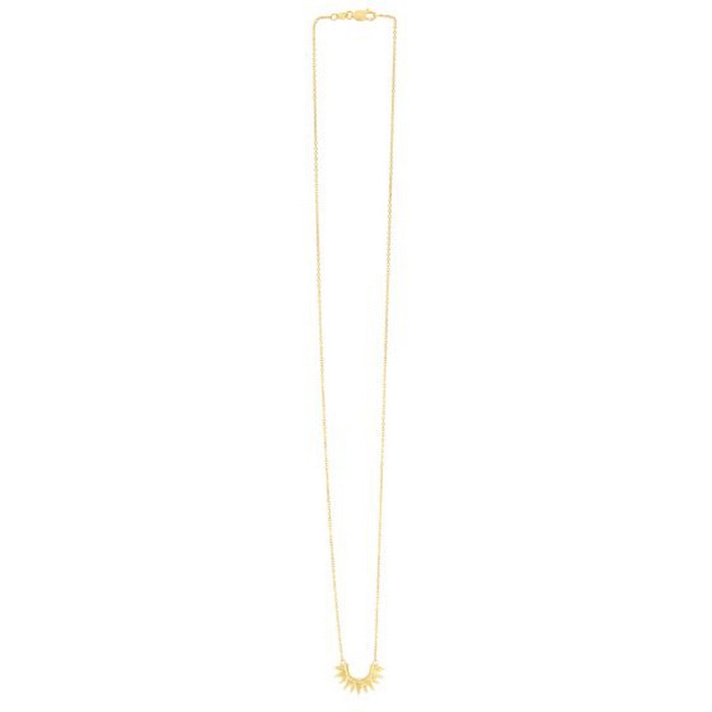 14k Yellow Gold Polished Sunburst Necklace
