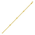 14K Yellow Gold Heart Station Bead Bracelet
