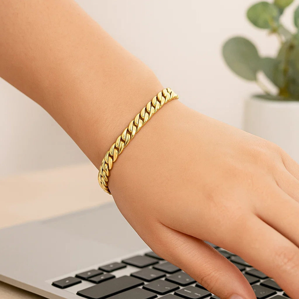14K Yellow Gold Cuban Link Bracelet (5.90 mm)