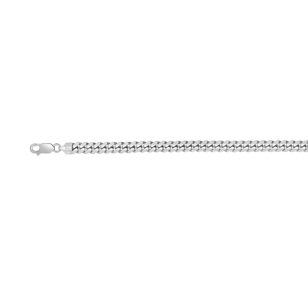 Sterling Silver Rhodium Plated Miami Cuban Chain (6.30 mm)