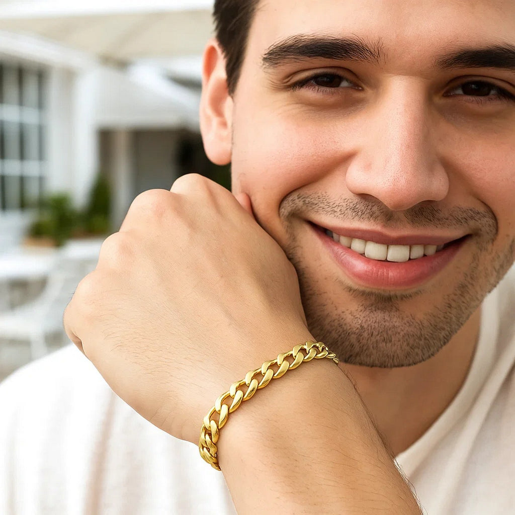 14k Yellow Gold Miami Cuban Semi Solid Bracelet (8.00 mm)