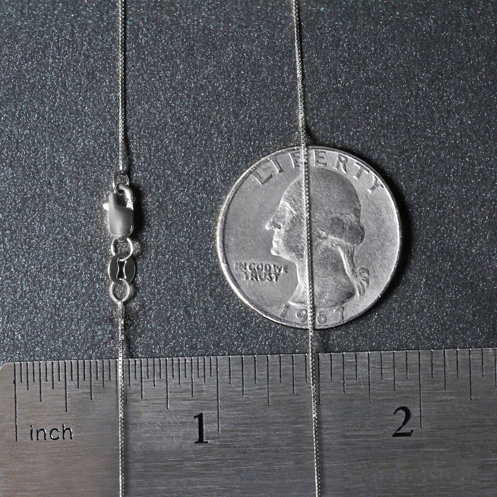 14k White Gold Classic Box Chain (0.45 mm)