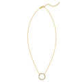 14K Yellow Gold Diamon Oro Circle Necklace