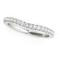 14k White Gold Pave Set Round Curved Wedding Band (1/4 cttw)