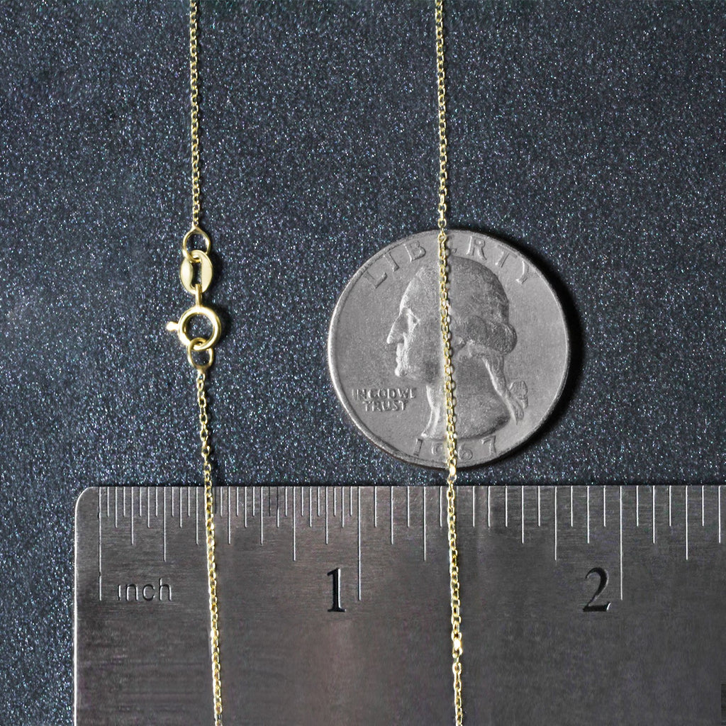 10k Yellow Gold Diamond Cut Cable Link Chain (0.87 mm)